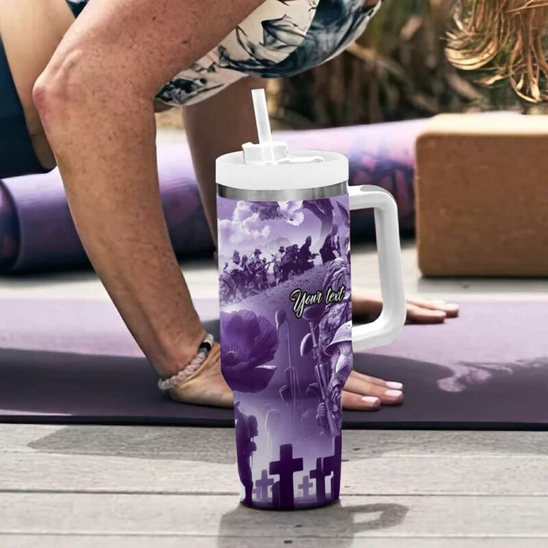 ANZAC Day The Battle of Lone Pine Custom Stanley Quencher 40oz Stainless Steel Tumbler With Handle - Threewoofs - Image 6