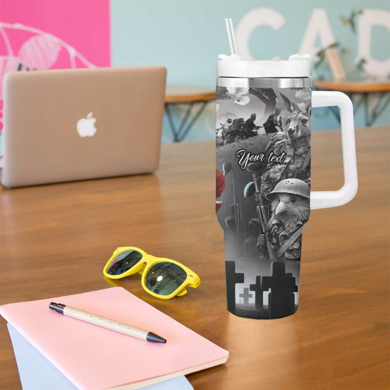 ANZAC Day The Battle of Lone Pine Custom Stanley Quencher 40oz Stainless Steel Tumbler With Handle - Threewoofs - Image 5