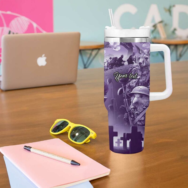 ANZAC Day The Battle of Lone Pine Custom Stanley Quencher 40oz Stainless Steel Tumbler With Handle - Threewoofs - Image 5