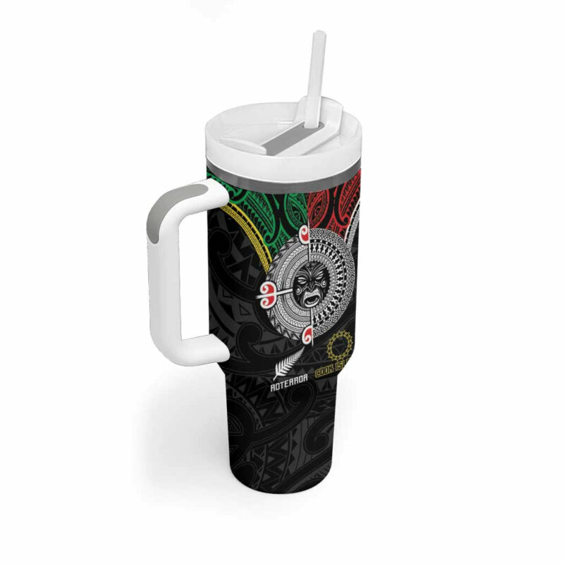 Aotearoa and Cook Islands Mo Te Tiriti New Zealand Custom Stanley Quencher 40oz Stainless Steel Tumbler With Handle - Threewoofs - Image 2