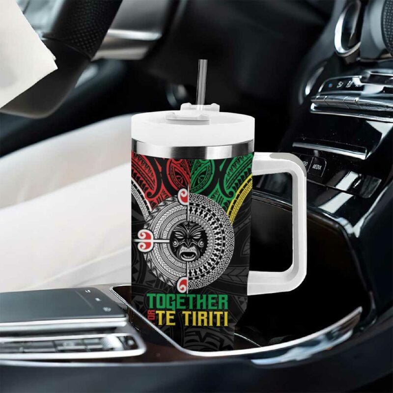 Aotearoa and Cook Islands Mo Te Tiriti New Zealand Custom Stanley Quencher 40oz Stainless Steel Tumbler With Handle - Threewoofs - Image 8