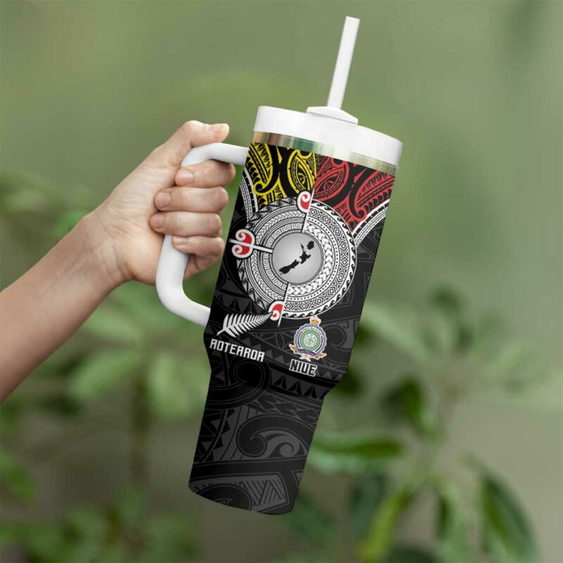 Aotearoa and Niue Mo Te Tiriti New Zealand Honour The Treaty Ake!Ake!Ake! Custom Stanley Quencher 40oz Stainless Steel Tumbler With Handle - Threewoofs - Image 3