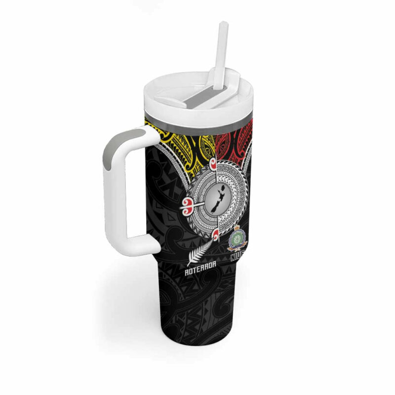 Aotearoa and Niue Mo Te Tiriti New Zealand Honour The Treaty Ake!Ake!Ake! Custom Stanley Quencher 40oz Stainless Steel Tumbler With Handle - Threewoofs - Image 2