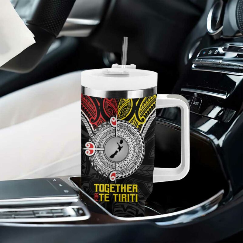 Aotearoa and Niue Mo Te Tiriti New Zealand Honour The Treaty Ake!Ake!Ake! Custom Stanley Quencher 40oz Stainless Steel Tumbler With Handle - Threewoofs - Image 8