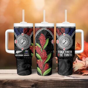 Aotearoa and Samoa Mo Te Tiriti Tangata Moana Stand with Tangata Whenua Custom Stanley Quencher 40oz Stainless Steel Tumbler With Handle - Threewoofs