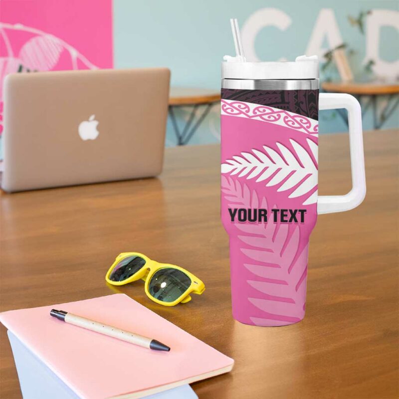 Aotearoa Cricket Go White Silver Fern Custom Stanley Quencher 40oz Stainless Steel Tumbler With Handle - Threewoofs - Image 5