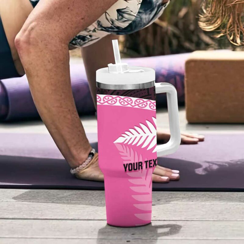 Aotearoa Cricket Go White Silver Fern Custom Stanley Quencher 40oz Stainless Steel Tumbler With Handle - Threewoofs - Image 6