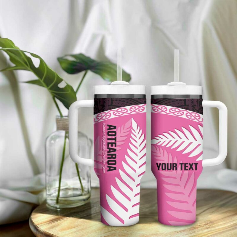 Aotearoa Cricket Go White Silver Fern Custom Stanley Quencher 40oz Stainless Steel Tumbler With Handle - Threewoofs - Image 9