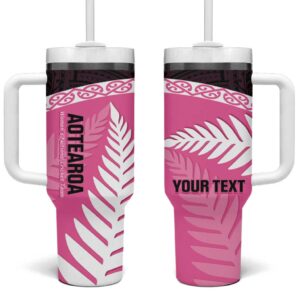 Aotearoa Cricket Go White Silver Fern Custom Stanley Quencher 40oz Stainless Steel Tumbler With Handle - Threewoofs