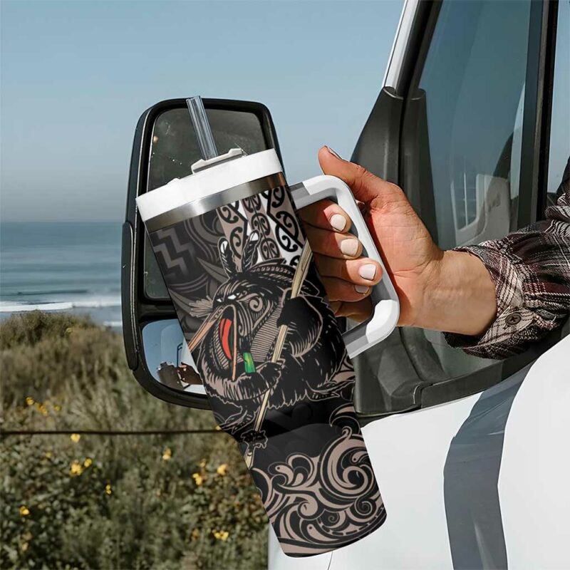 Aotearoa Hei Matau Haka Kiwi Mix Maori Mangopare Custom Stanley Quencher 40oz Stainless Steel Tumbler With Handle - Threewoofs - Image 7