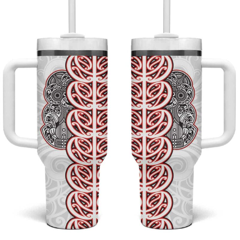 Aotearoa New Zealand Maori Marae Custom Stanley Quencher 40oz Stainless Steel Tumbler With Handle - Threewoofs