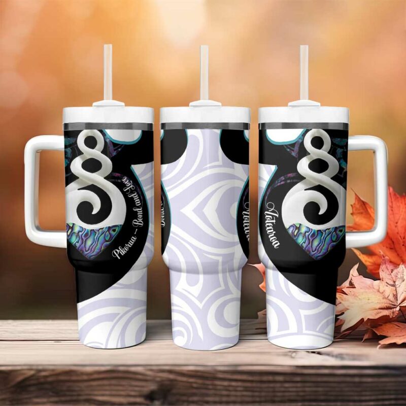 Aotearoa Pikorua Bond And Love Custom Stanley Quencher 40oz Stainless Steel Tumbler With Handle - Threewoofs - Image 4