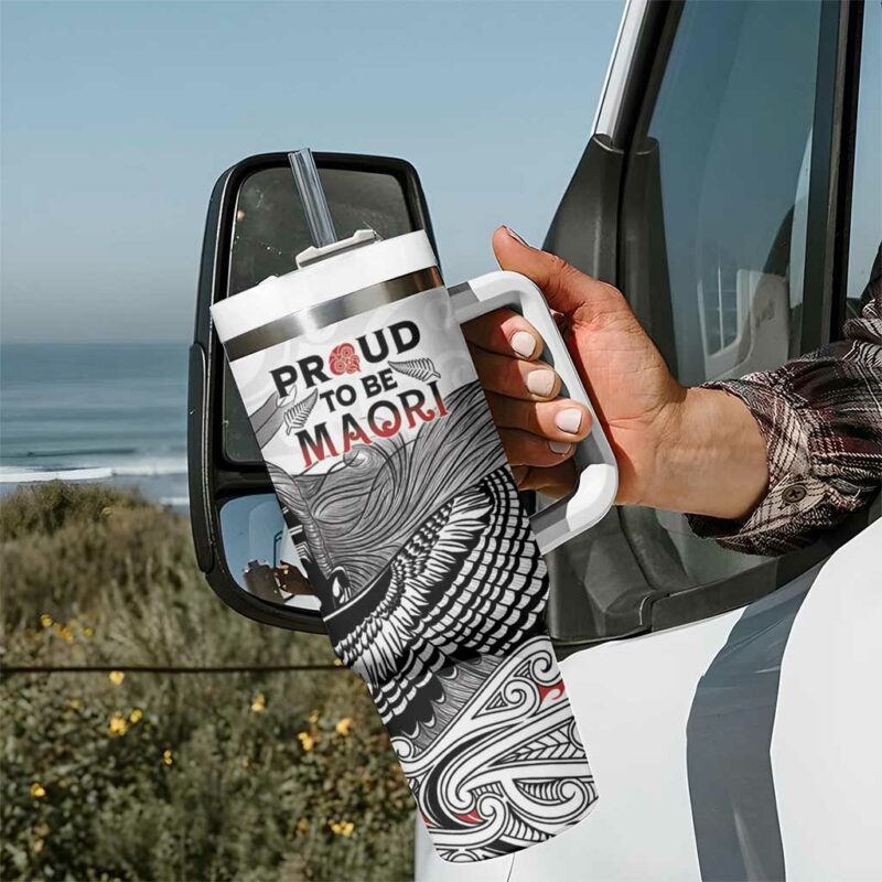 Aotearoa Proud To Be Maori Custom Stanley Quencher 40oz Stainless Steel Tumbler With Handle - Threewoofs - Image 7