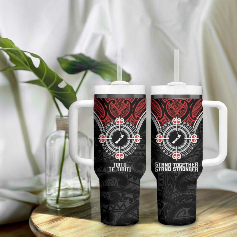 Aotearoa Proud To Be Maori New Zealand Fight Together Custom Stanley Quencher 40oz Stainless Steel Tumbler With Handle - Threewoofs - Image 9