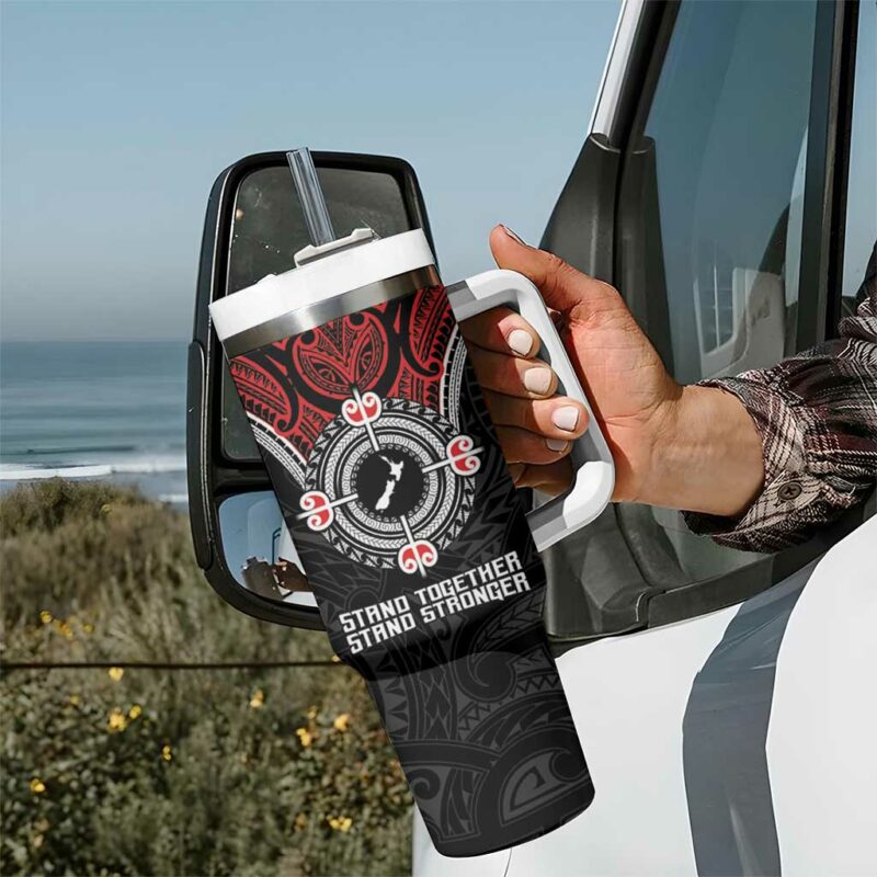 Aotearoa Proud To Be Maori New Zealand Fight Together Custom Stanley Quencher 40oz Stainless Steel Tumbler With Handle - Threewoofs - Image 7