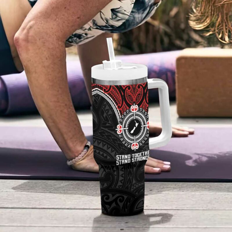 Aotearoa Proud To Be Maori New Zealand Fight Together Custom Stanley Quencher 40oz Stainless Steel Tumbler With Handle - Threewoofs - Image 6