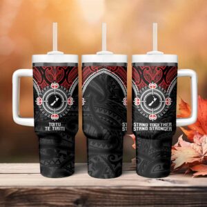 Aotearoa Proud To Be Maori New Zealand Fight Together Custom Stanley Quencher 40oz Stainless Steel Tumbler With Handle - Threewoofs