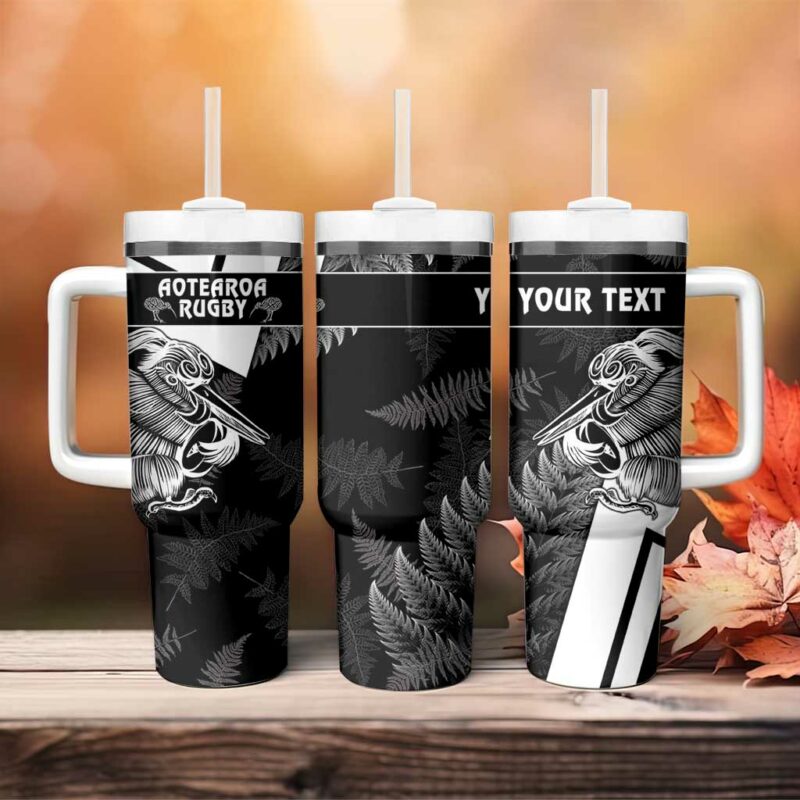Aotearoa Silver Fern Rugby 2024 Go Kiwi Custom Stanley Quencher 40oz Stainless Steel Tumbler With Handle - Threewoofs - Image 4