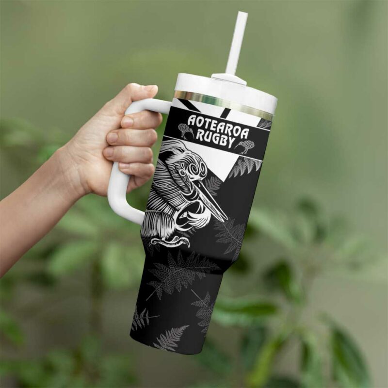 Aotearoa Silver Fern Rugby 2024 Go Kiwi Custom Stanley Quencher 40oz Stainless Steel Tumbler With Handle - Threewoofs - Image 3
