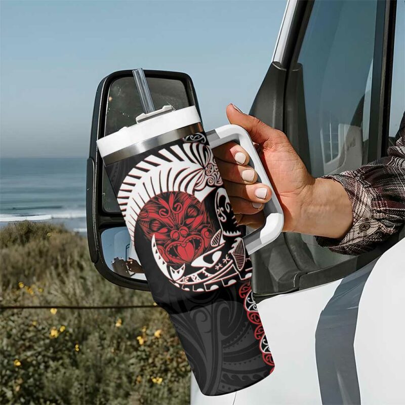 Aotearoa Toitu Te Tiriti Honour The Treaty Maori Haka Custom Stanley Quencher 40oz Stainless Steel Tumbler With Handle - Threewoofs - Image 7