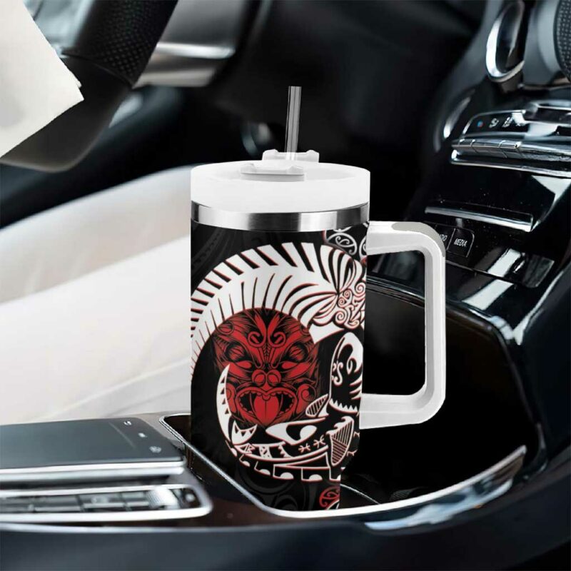 Aotearoa Toitu Te Tiriti Honour The Treaty Maori Haka Custom Stanley Quencher 40oz Stainless Steel Tumbler With Handle - Threewoofs - Image 8