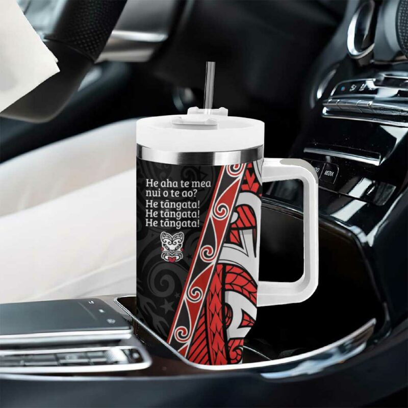Aotearoa Toitu Te Tiriti Honour The Treaty New Zealand Custom Stanley Quencher 40oz Stainless Steel Tumbler With Handle - Threewoofs - Image 8