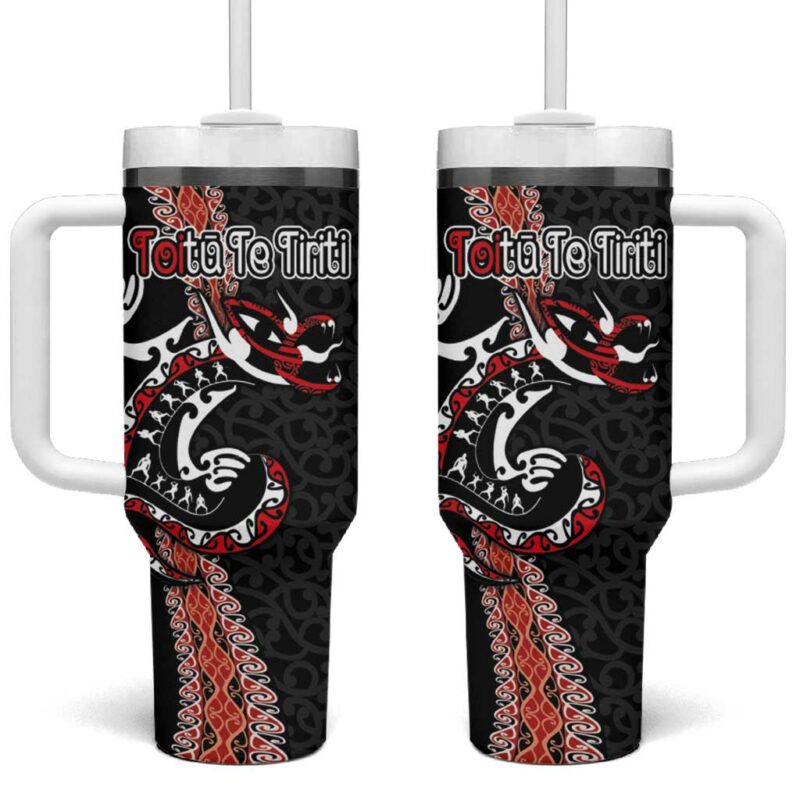 Aotearoa Toitu Te Tiriti Maori Taniwha Haka Honour the Treaty Custom Stanley Quencher 40oz Stainless Steel Tumbler With Handle - Threewoofs