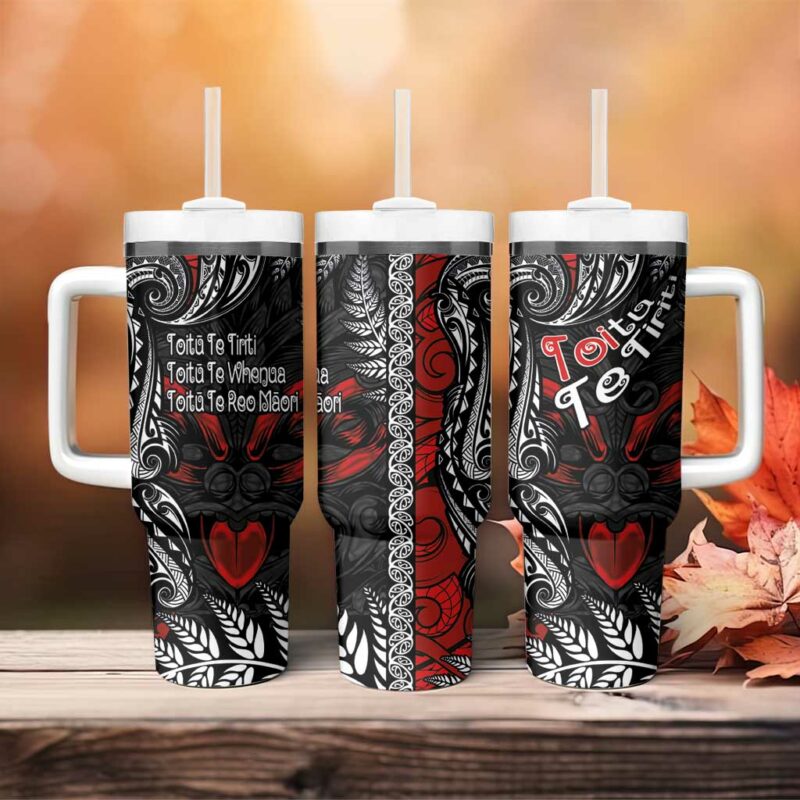 Aotearoa Toitu Te Tiriti New Zealand Honour the Treaty Te Tiriti Is Us Custom Stanley Quencher 40oz Stainless Steel Tumbler With Handle - Threewoofs - Image 4