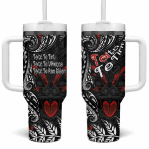 Aotearoa Toitu Te Tiriti New Zealand Honour the Treaty Te Tiriti Is Us Custom Stanley Quencher 40oz Stainless Steel Tumbler With Handle - Threewoofs