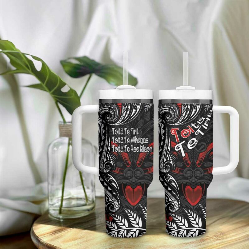 Aotearoa Toitu Te Tiriti New Zealand Honour the Treaty Te Tiriti Is Us Custom Stanley Quencher 40oz Stainless Steel Tumbler With Handle - Threewoofs - Image 9