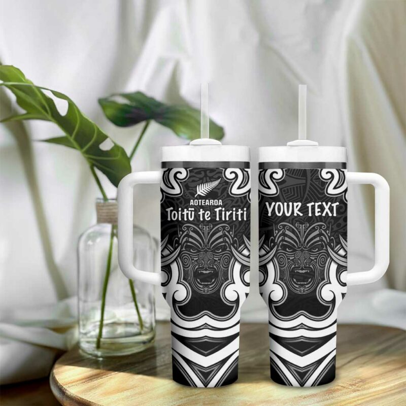 Aotearoa Toitu Te Tiriti O Waitangi Custom Stanley Quencher 40oz Stainless Steel Tumbler With Handle - Threewoofs - Image 9