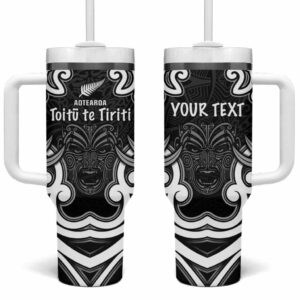Aotearoa Toitu Te Tiriti O Waitangi Custom Stanley Quencher 40oz Stainless Steel Tumbler With Handle - Threewoofs
