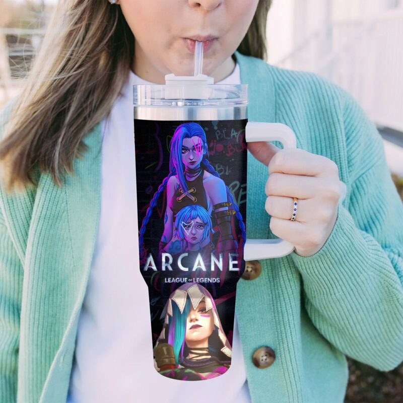 Arcane TV Series Custom Stanley Quencher 40oz Stainless Steel Tumbler With Handle - Threewoofs - Image 2