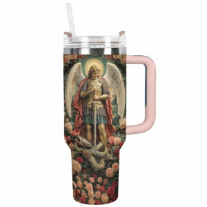 Archangel Michael Glory Christmas Custom Stanley Quencher 40oz Stainless Steel Tumbler With Handle - Threewoofs