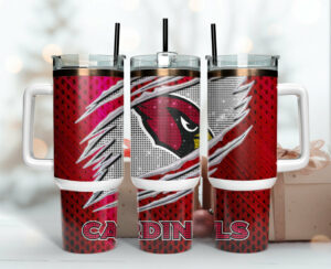 Arizona Cardinals NFL Custom Stanley Quencher 40oz Stainless Steel Tumbler With Handle - Threewoofs