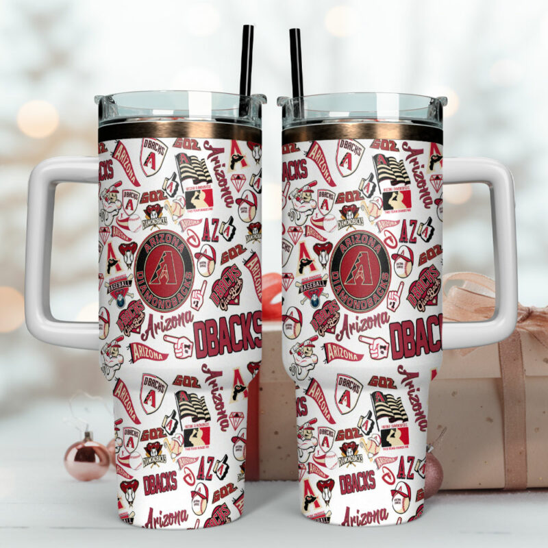 Arizona Diamondbacks MLB Sports Custom Stanley Quencher 40oz Stainless Steel Tumbler With Handle - Threewoofs - Image 4
