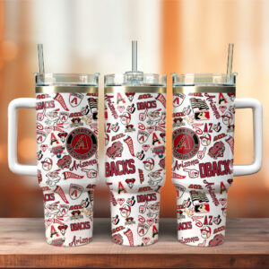 Arizona Diamondbacks MLB Sports Custom Stanley Quencher 40oz Stainless Steel Tumbler With Handle - Threewoofs