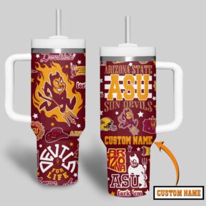 Arizona State Sun Devils NCAA Custom Stanley Quencher 40oz Stainless Steel Tumbler With Handle - Threewoofs