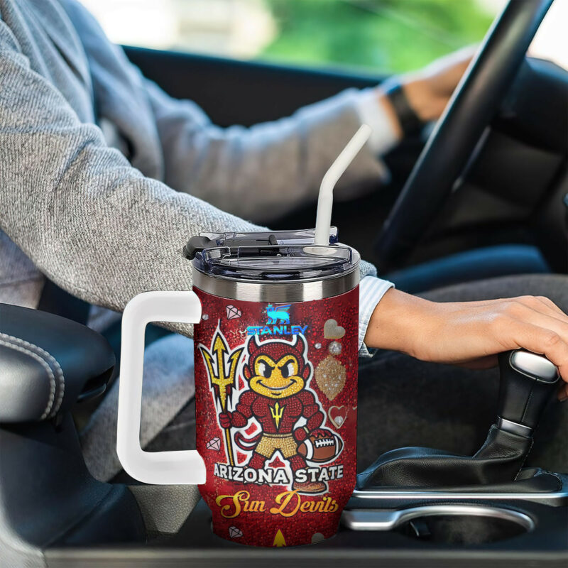Arizona State Sun Devils NCAA Sports Custom Stanley Quencher 40oz Stainless Steel Tumbler With Handle - Threewoofs - Image 4
