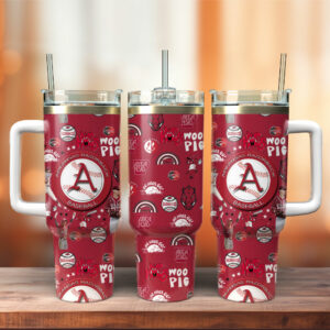 Arkansas Razorbacks NCAA Sports Custom Stanley Quencher 40oz Stainless Steel Tumbler - Threewoofs