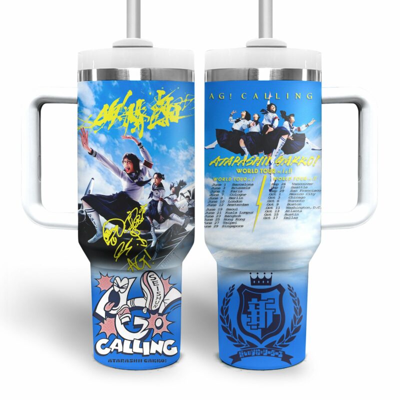 Atarashii Gakko! Music Custom Stanley Quencher 40oz Stainless Steel Tumbler With Handle - Threewoofs - Image 2