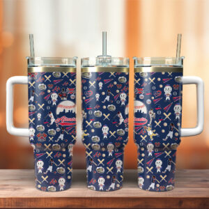 Atlanta Braves MLB Custom Stanley Quencher 40oz Stainless Steel Tumbler With Handle - Threewoofs