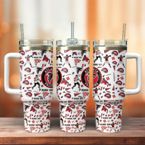 Atlanta Falcons NFL Custom Stanley Quencher 40oz Stainless Steel Tumbler With Handle - Threewoofs