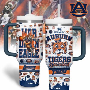 Auburn Tigers NCAA Custom Stanley Quencher 40oz Stainless Steel Tumbler With Handle - Threewoofs