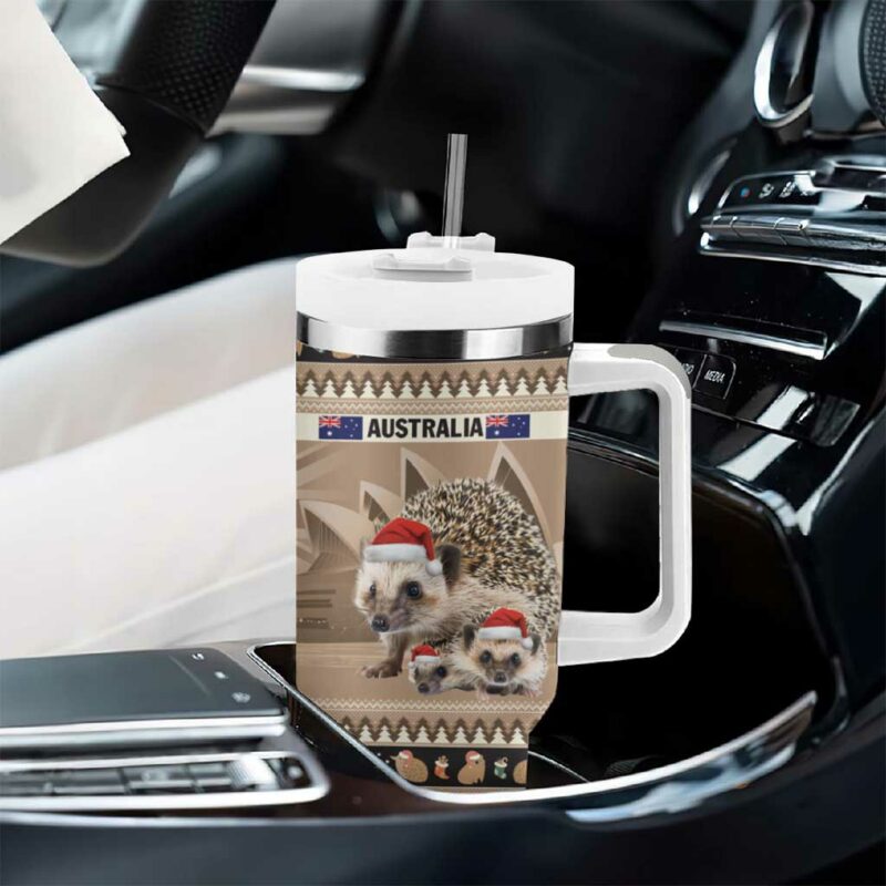 Aussie Echidna Merry Christmas Custom Stanley Quencher 40oz Stainless Steel Tumbler With Handle - Threewoofs - Image 8