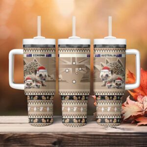 Aussie Echidna Merry Christmas Custom Stanley Quencher 40oz Stainless Steel Tumbler With Handle - Threewoofs