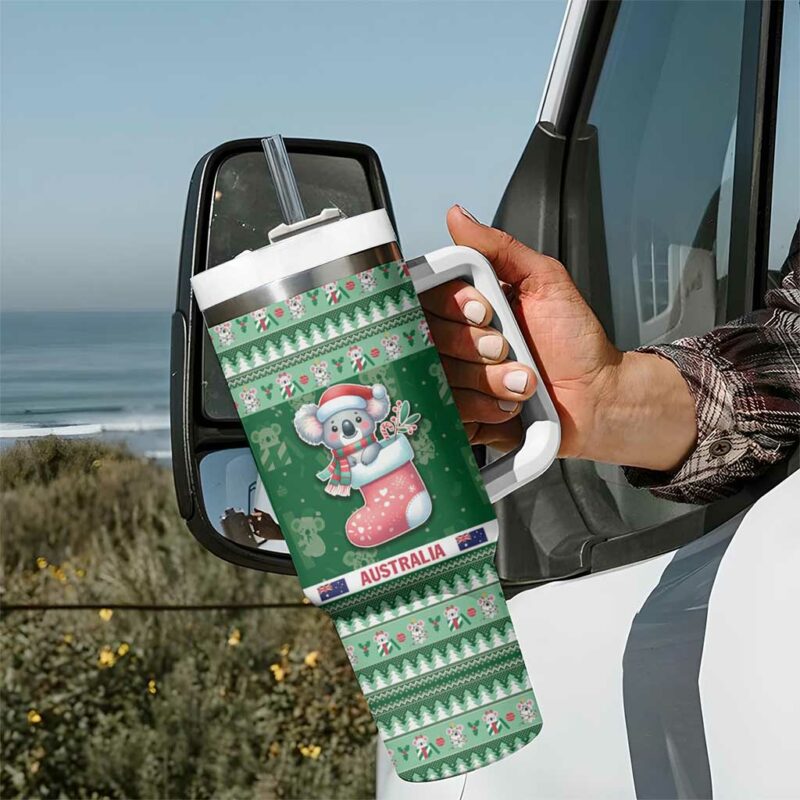 Aussie Koala Merry Christmas Custom Stanley Quencher 40oz Stainless Steel Tumbler With Handle - Threewoofs - Image 7