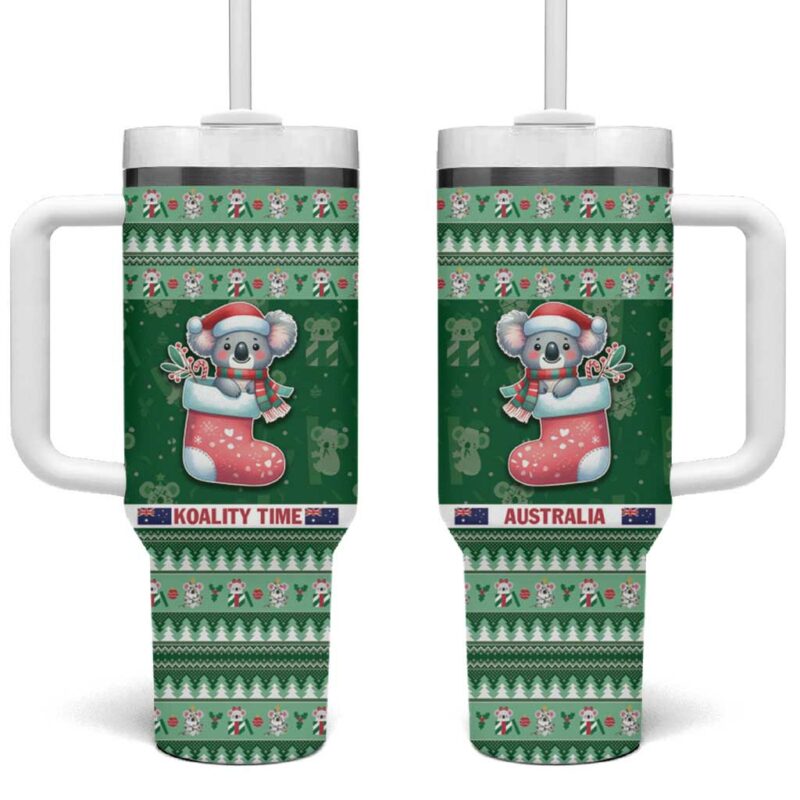 Aussie Koala Merry Christmas Custom Stanley Quencher 40oz Stainless Steel Tumbler With Handle - Threewoofs - Image 2
