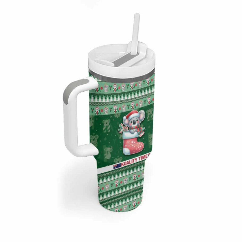 Aussie Koala Merry Christmas Custom Stanley Quencher 40oz Stainless Steel Tumbler With Handle - Threewoofs - Image 3