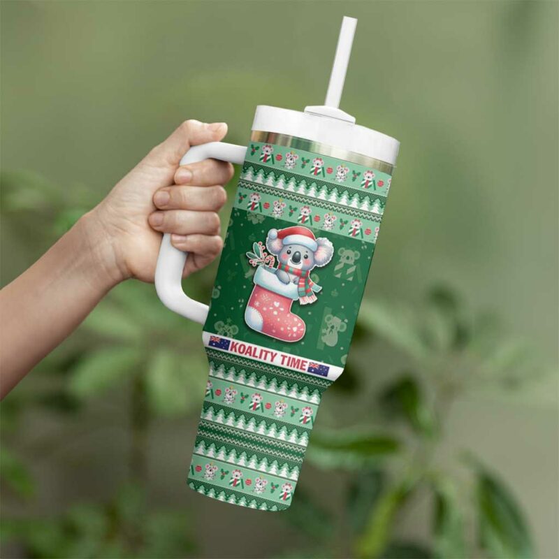 Aussie Koala Merry Christmas Custom Stanley Quencher 40oz Stainless Steel Tumbler With Handle - Threewoofs - Image 4